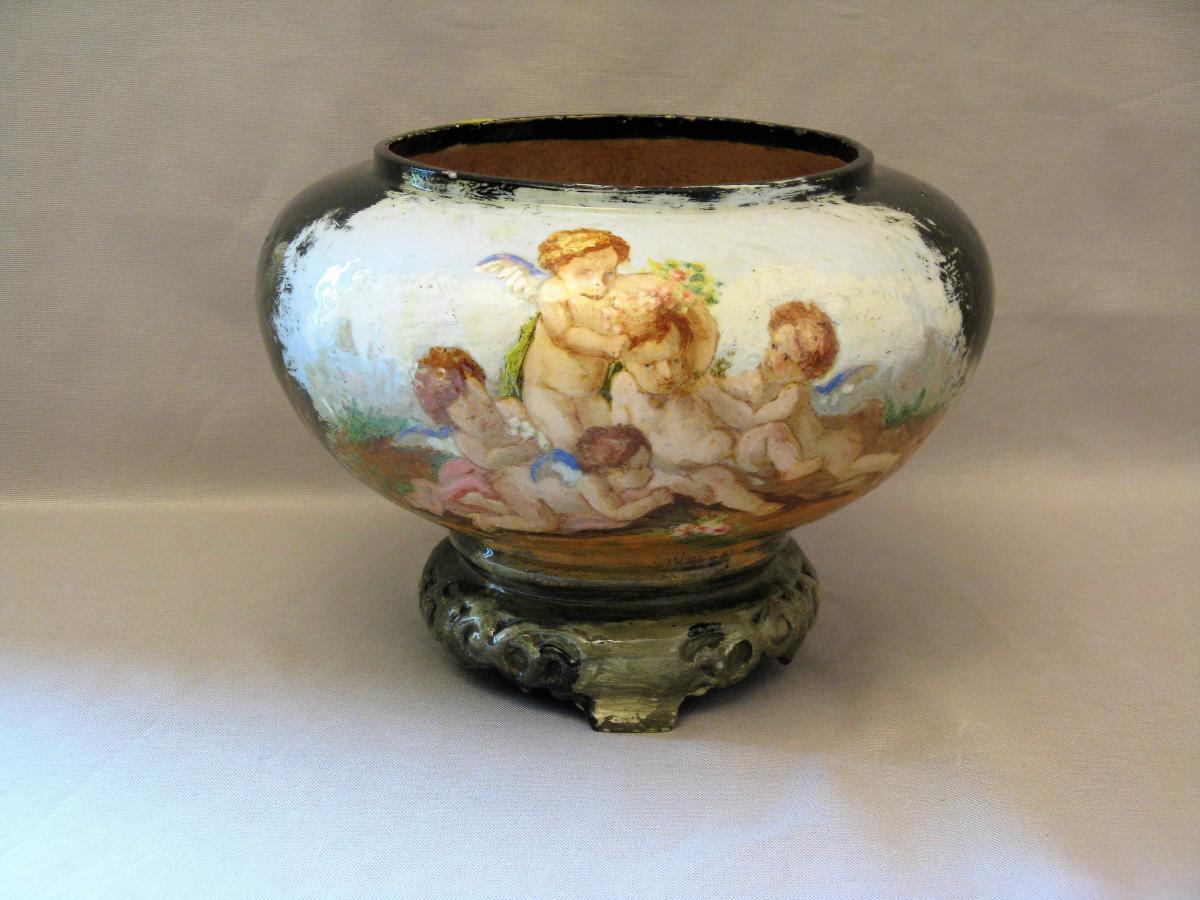 Edouard Gilles 19th Century Faience Planter