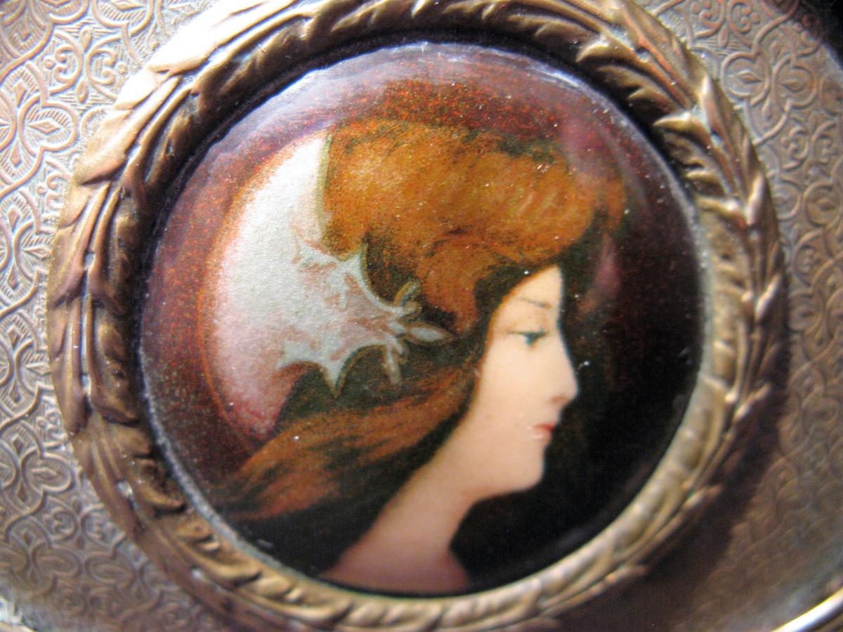 Miniature Jewelry Box On Porcelain XIX Century-photo-3