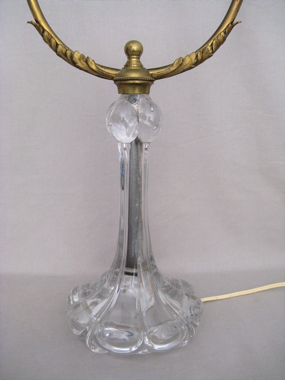 Lampe cristal Baccarat, bronze doré époque fin XIX siècle-photo-3