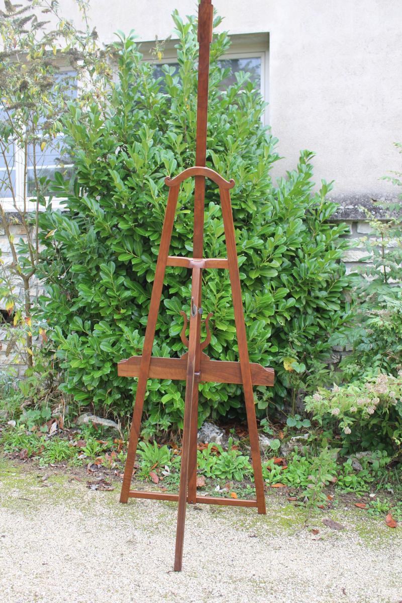 Large Easel With Lyre In Walnut Restoration Period-photo-4