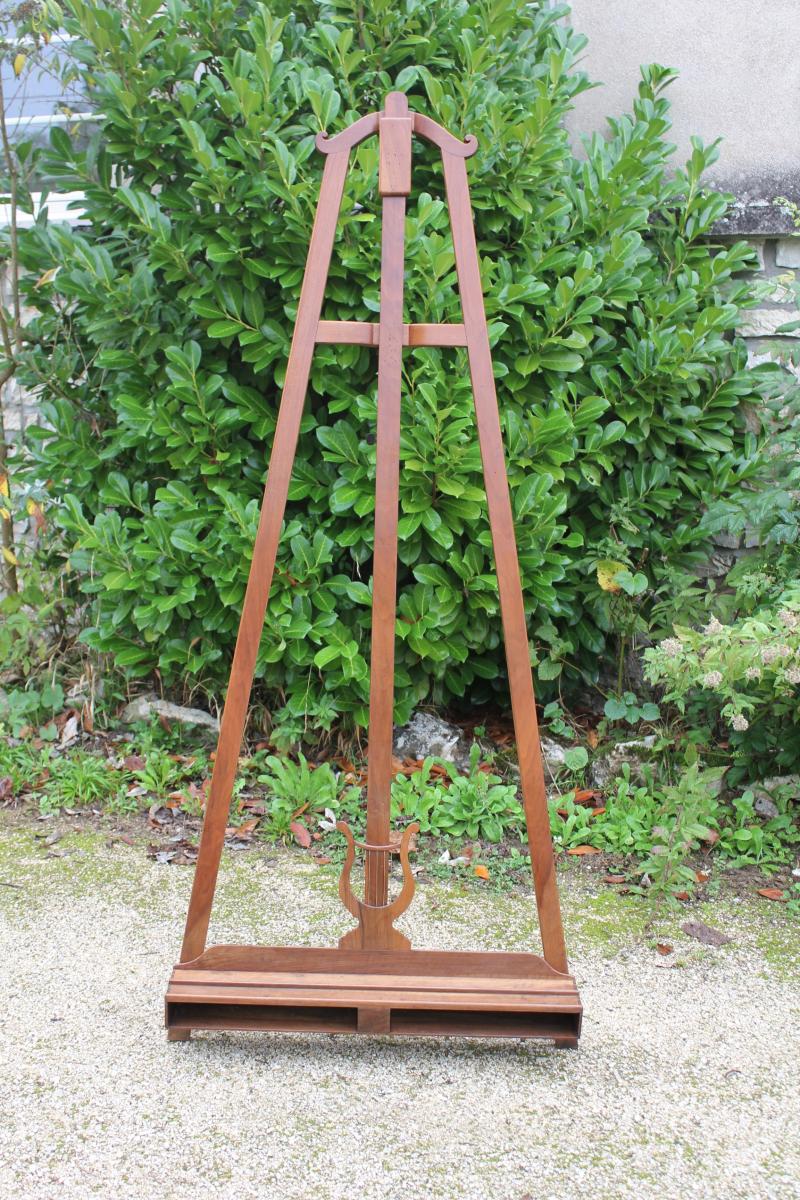 Large Easel With Lyre In Walnut Restoration Period-photo-1