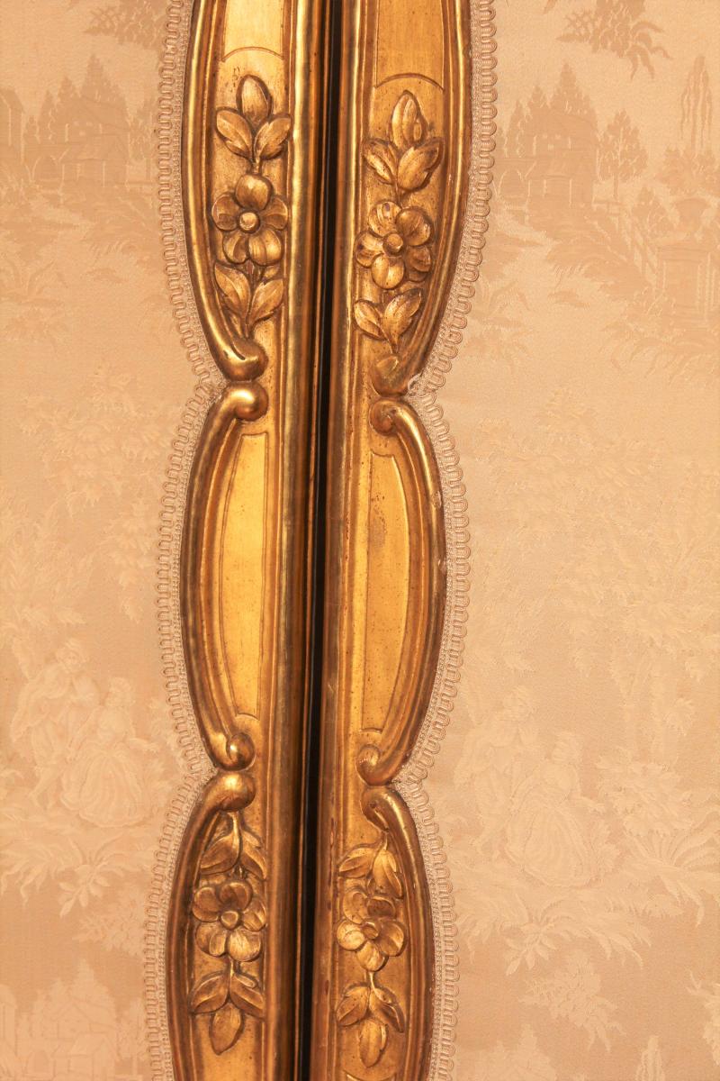 Screen Louis XVI Style Gilt Wood Nineteenth Century-photo-2