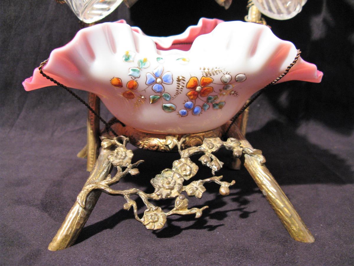 Psyche And Baguier Opaline Flasks Baccarat XIX-photo-1