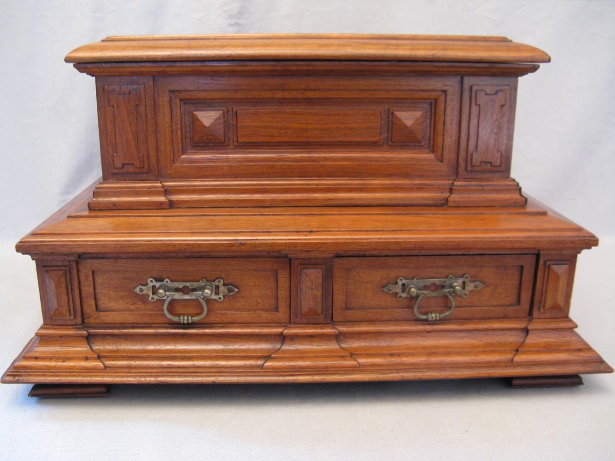 Large Jewelery Box Louis XIV Style Walnut Nineteenth Century-photo-4