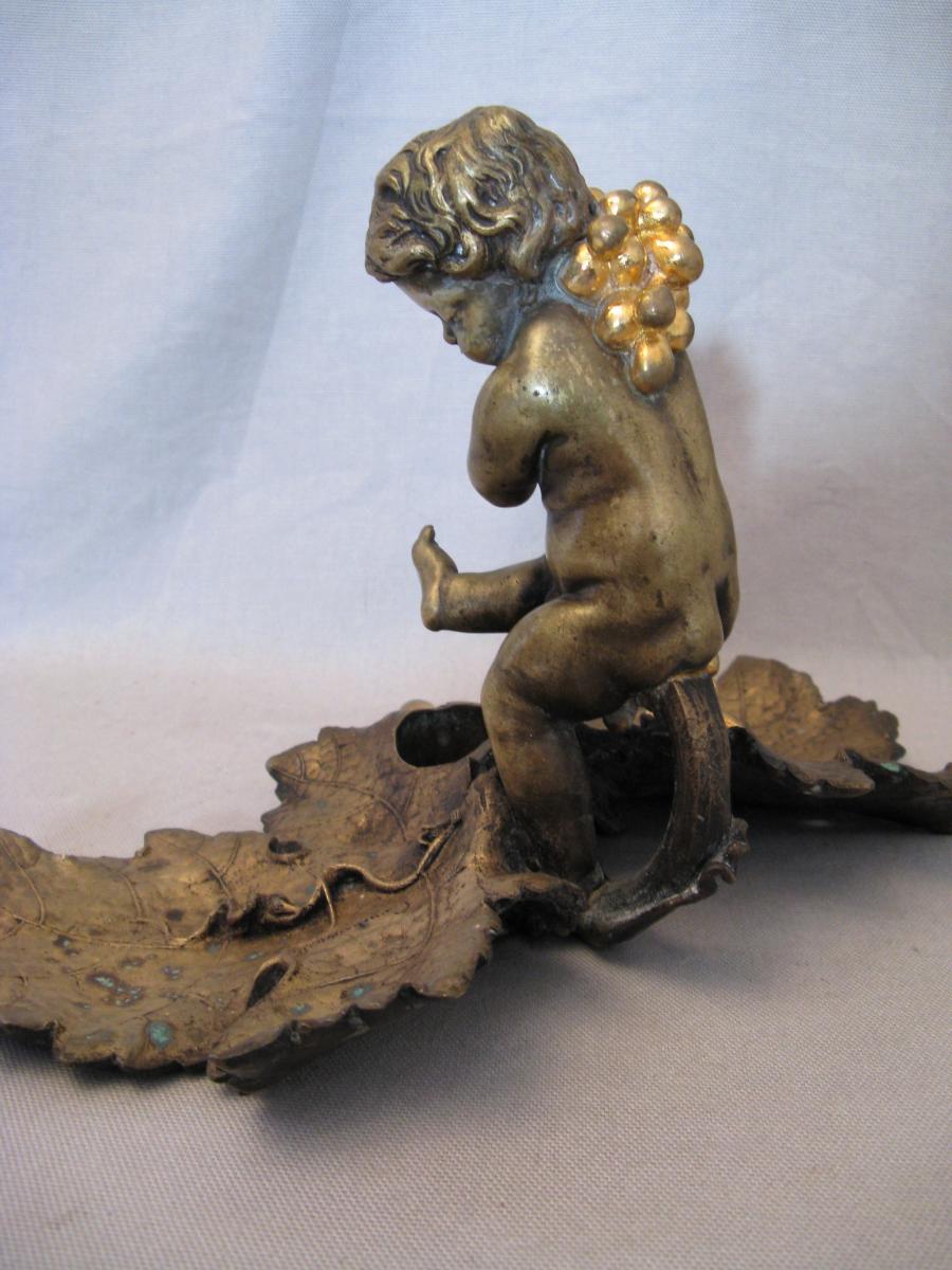 Encrier bronze putti signé Charles Cumberworth époque 1ère moitié du XIX siècle-photo-2