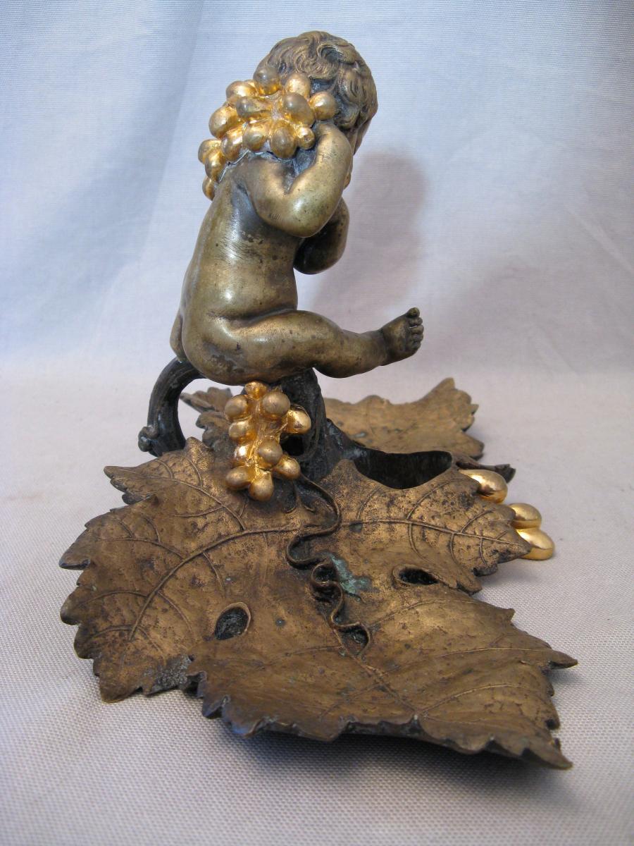 Encrier bronze putti signé Charles Cumberworth époque 1ère moitié du XIX siècle-photo-4