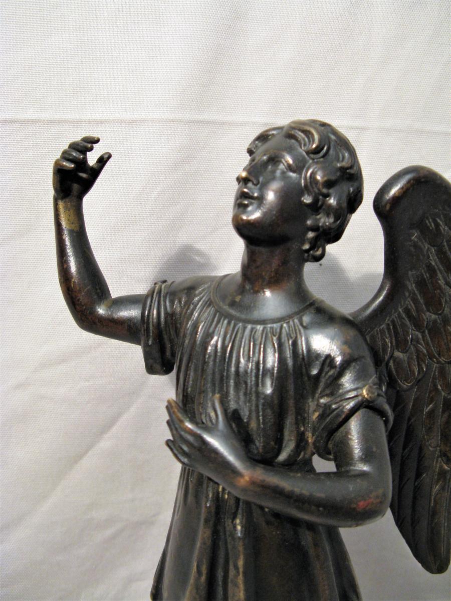 Sculpture bronze ange époque XIX ème siècle-photo-3
