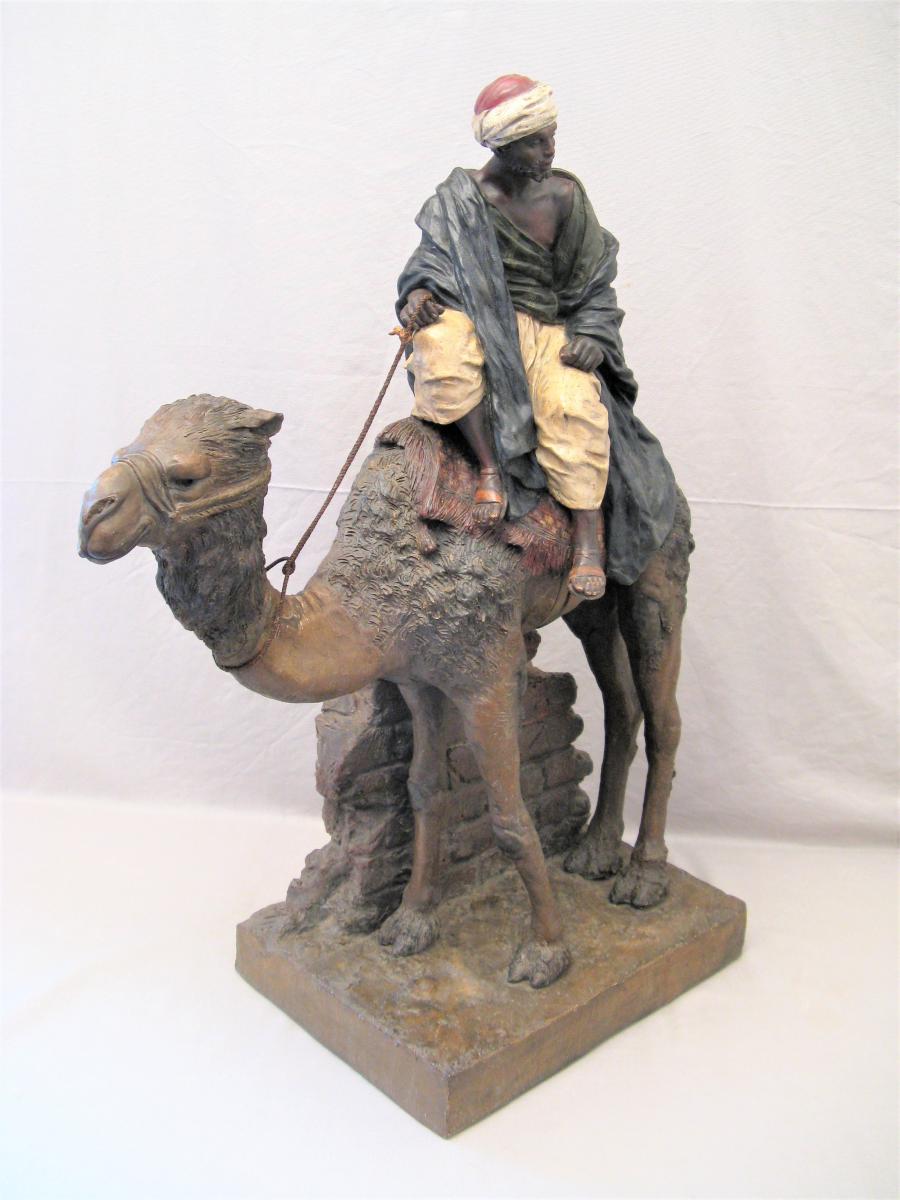 Large Polychrome Terracotta Orientalist Goldscheider-photo-2