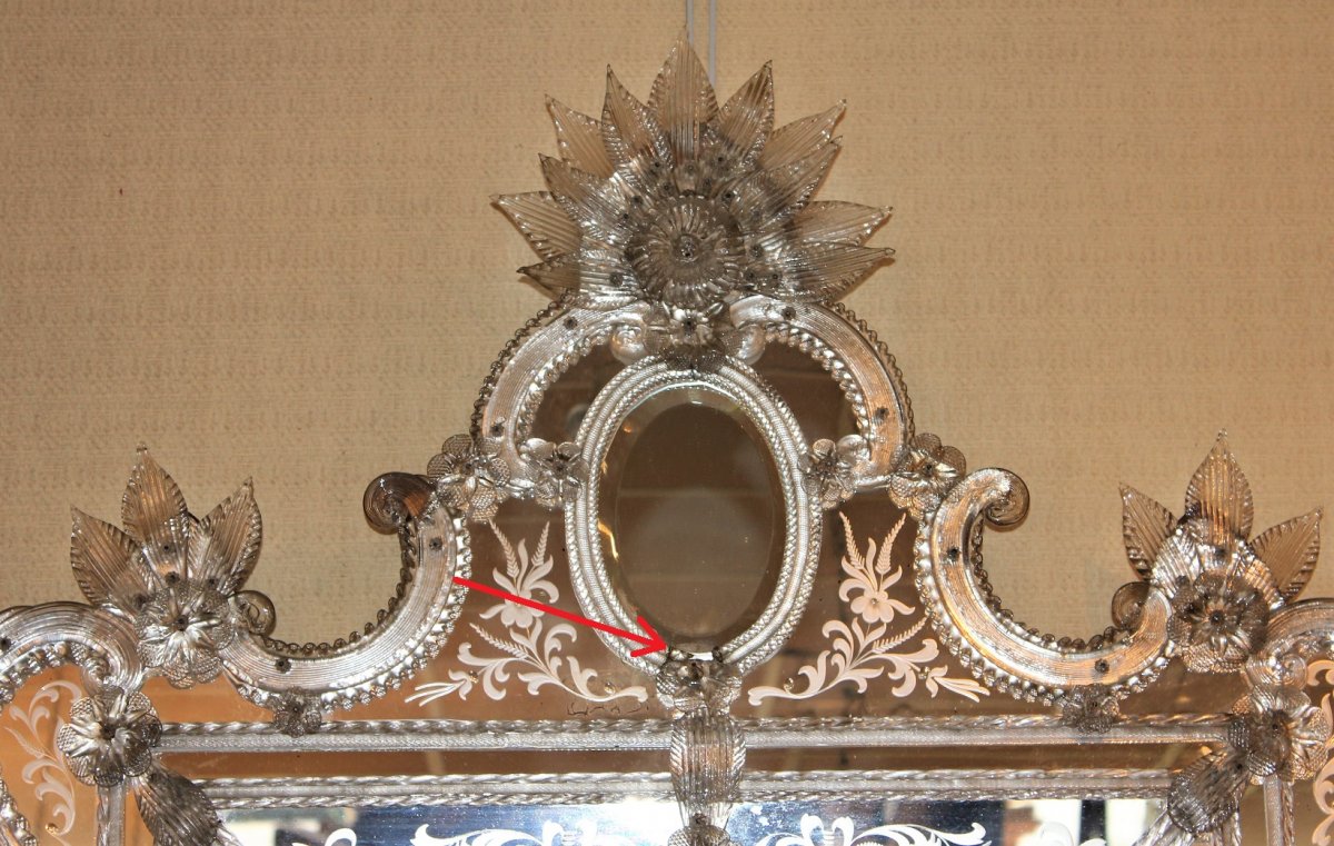 Large Mirror Of Venice With Closed Bust Period Mid Twentieth Century-photo-3