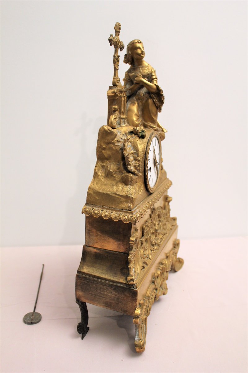 Pendule en bronze doré époque Restauration mouvement S. Marti et Cie XIX siècle-photo-1