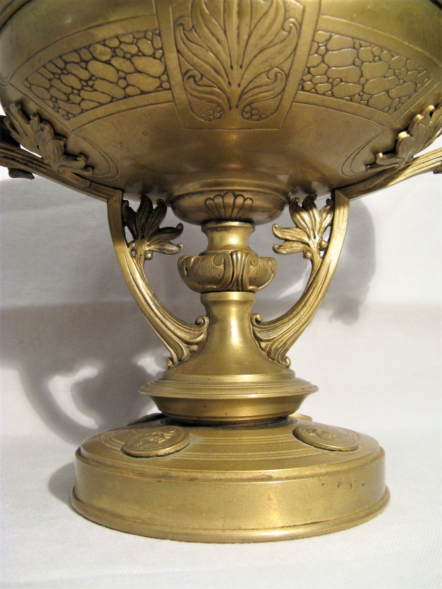Coupe en bronze aux amours époque fin XIX ème siècle-photo-2