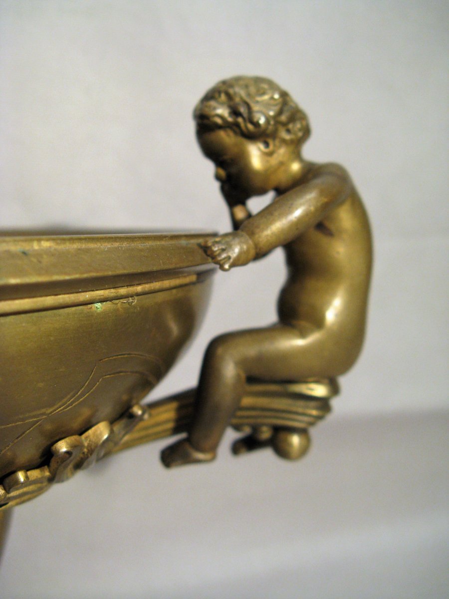 Bronze Cup With Love Period Late XIX Th Century-photo-4