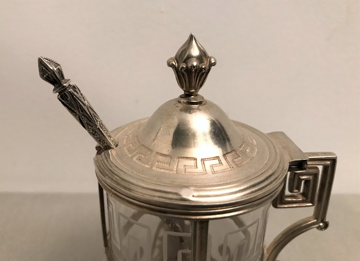 Paire de moutardiers en argent massif époque XIXème siècle-photo-4