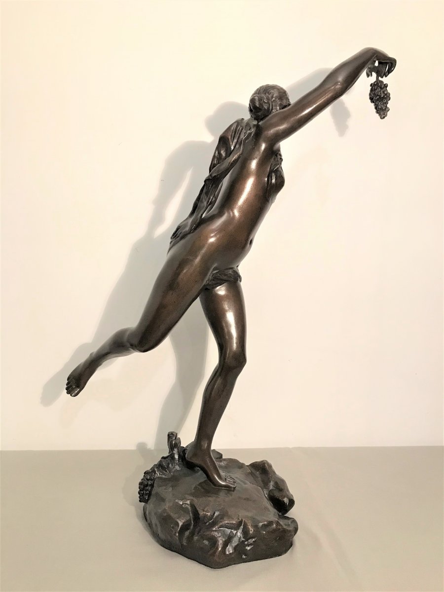 Bronze féminin allégorie des vendanges fin XIX début XXème siècle signé R.de Gontaut Biron-photo-3