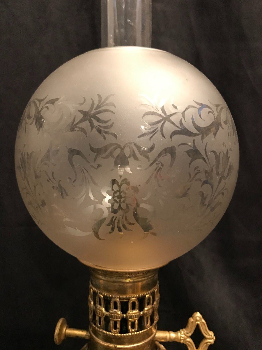 Paire de lampes à huile  Longwy époque XIXème siècle-photo-4