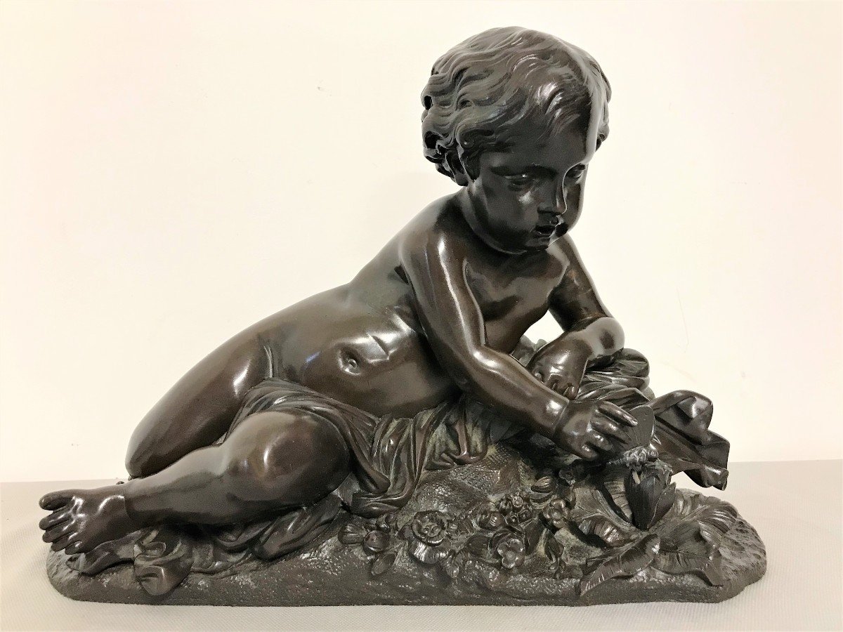 Bronze Amour Au Papillon XIX ème Siècle