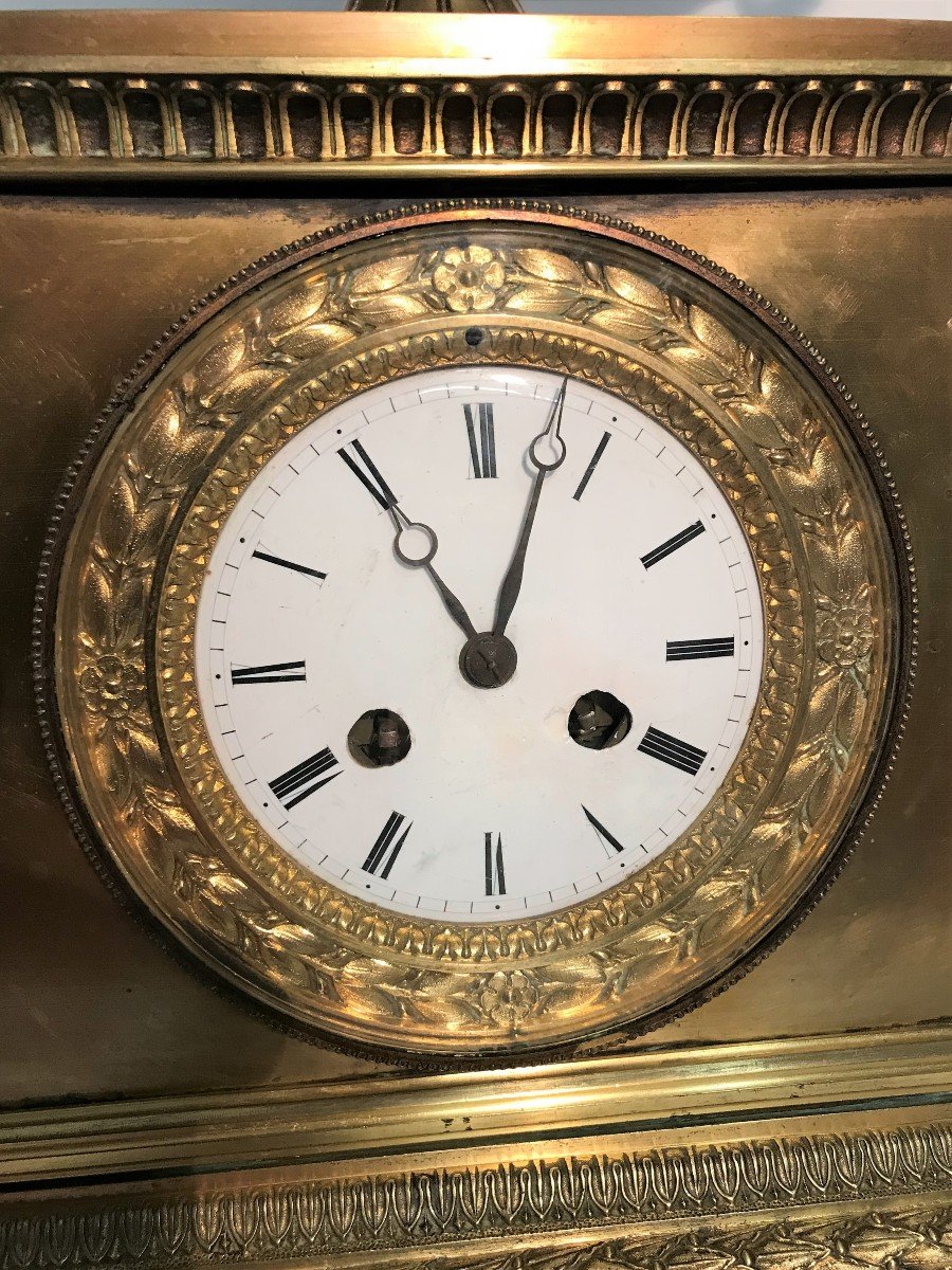Gilt Bronze Clock, Restoration Period-photo-4