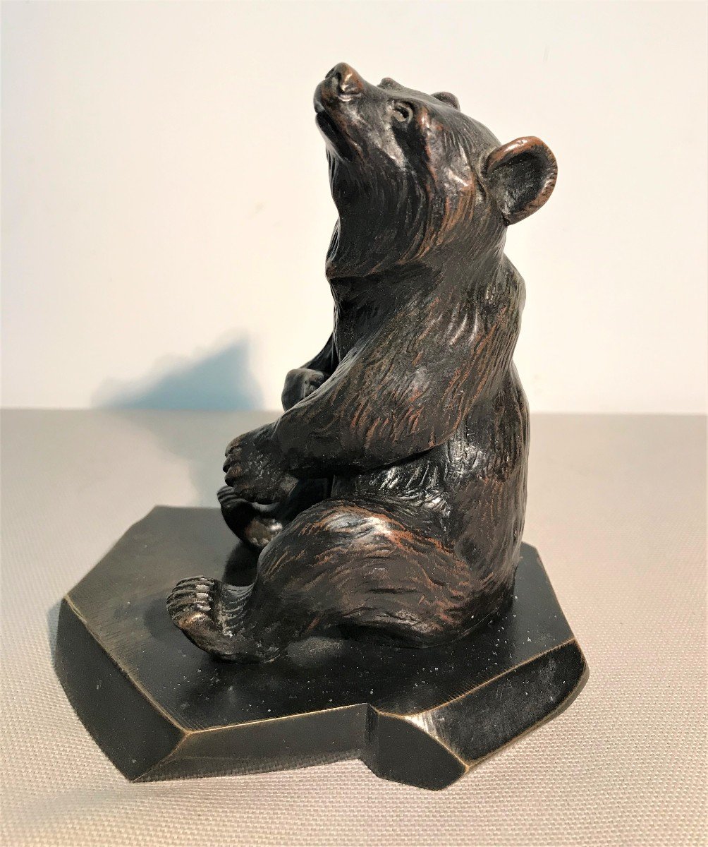 Ours en bronze au fusil époque XIXème siècle-photo-1