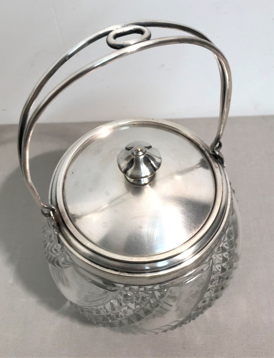 Biscuit Bucket Signed Baccarat In Crystal Goldsmith Boulanger XIXth Century-photo-3