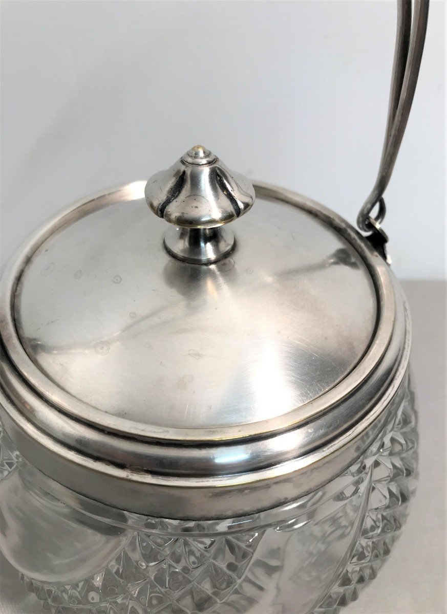 Biscuit Bucket Signed Baccarat In Crystal Goldsmith Boulanger XIXth Century-photo-1