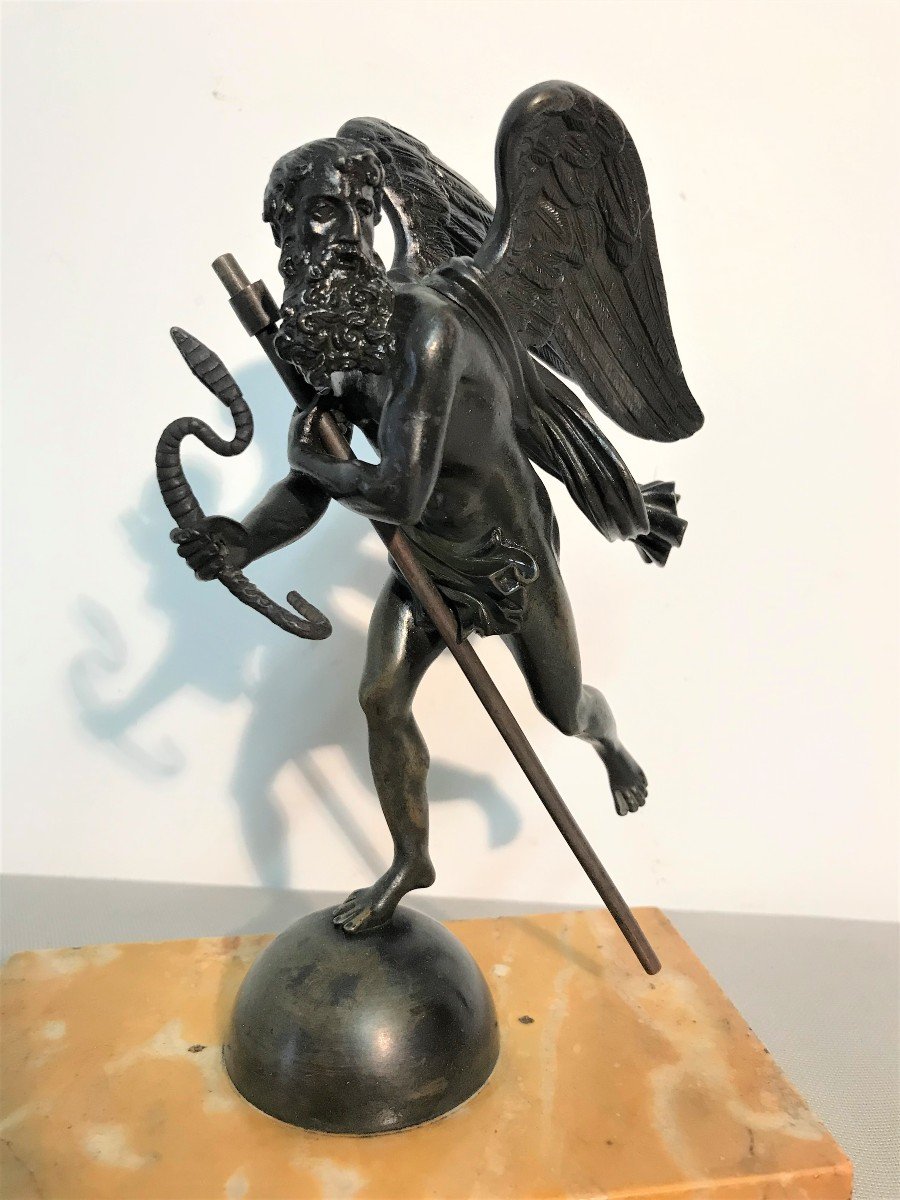 Bronze Chronos The Flight Of Time The Scythe And The Snake Empire Period-photo-2