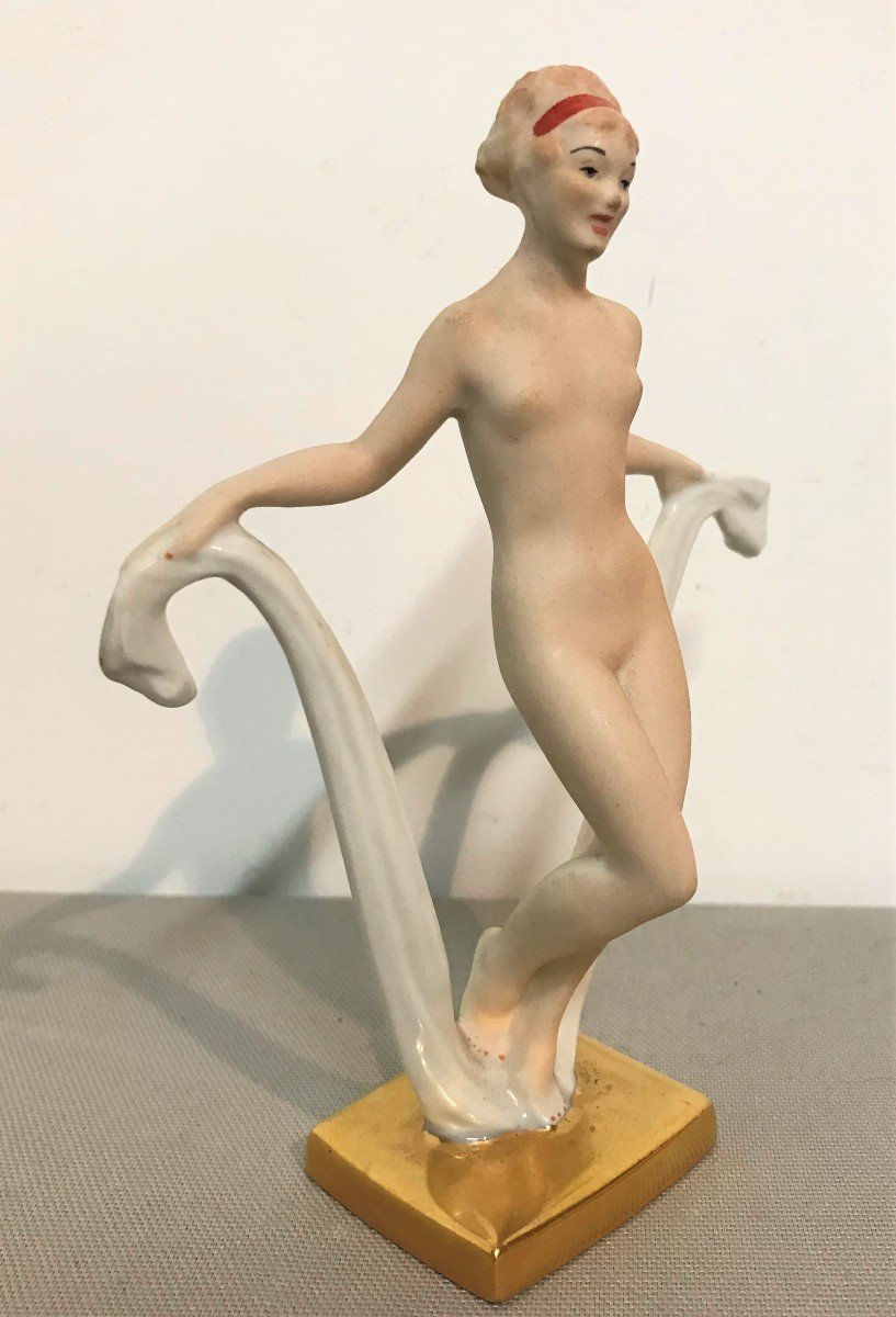 Limoges Porcelain Bathing Figurine 1940-1950-photo-2