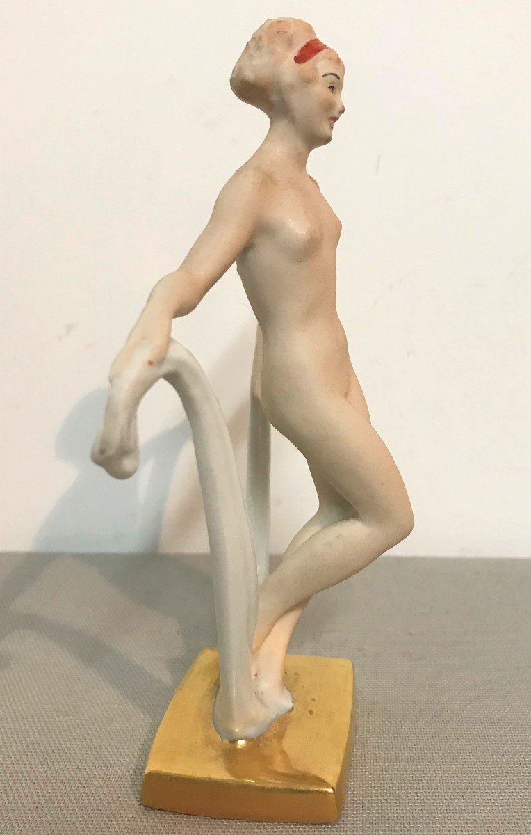Limoges Porcelain Bathing Figurine 1940-1950-photo-3