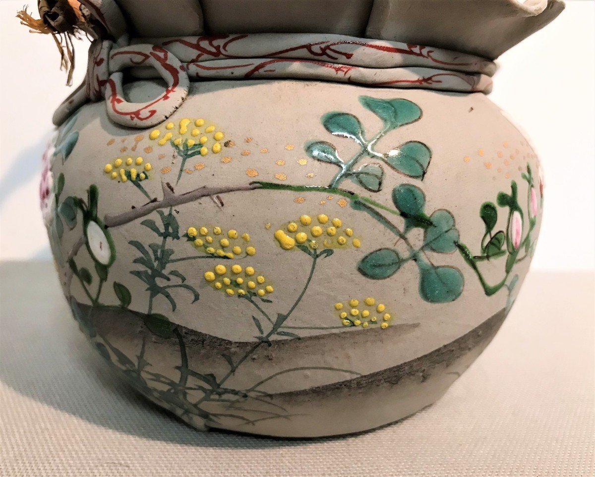 Japanese Teapot In Glazed Stoneware Banko Sumidagawa 19th Century-photo-1