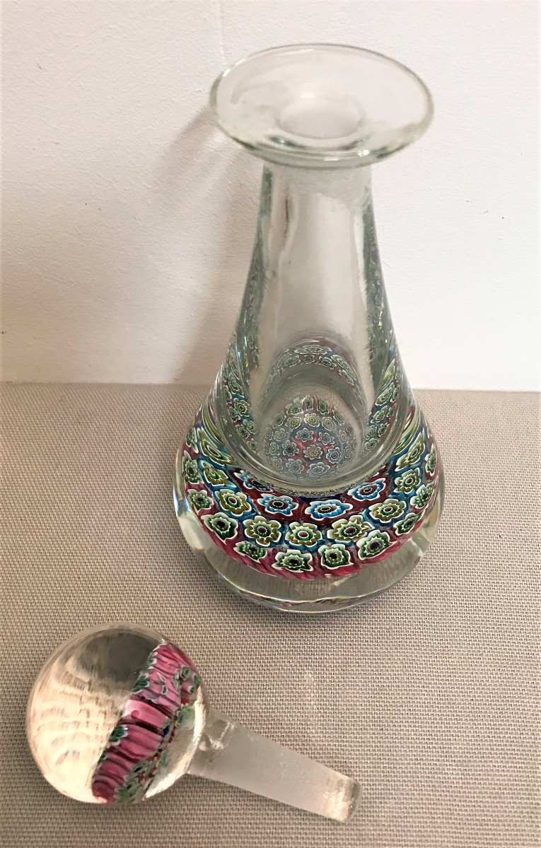 Petit flacon sulfure à décor millefiori époque XIXème Siècle -photo-1