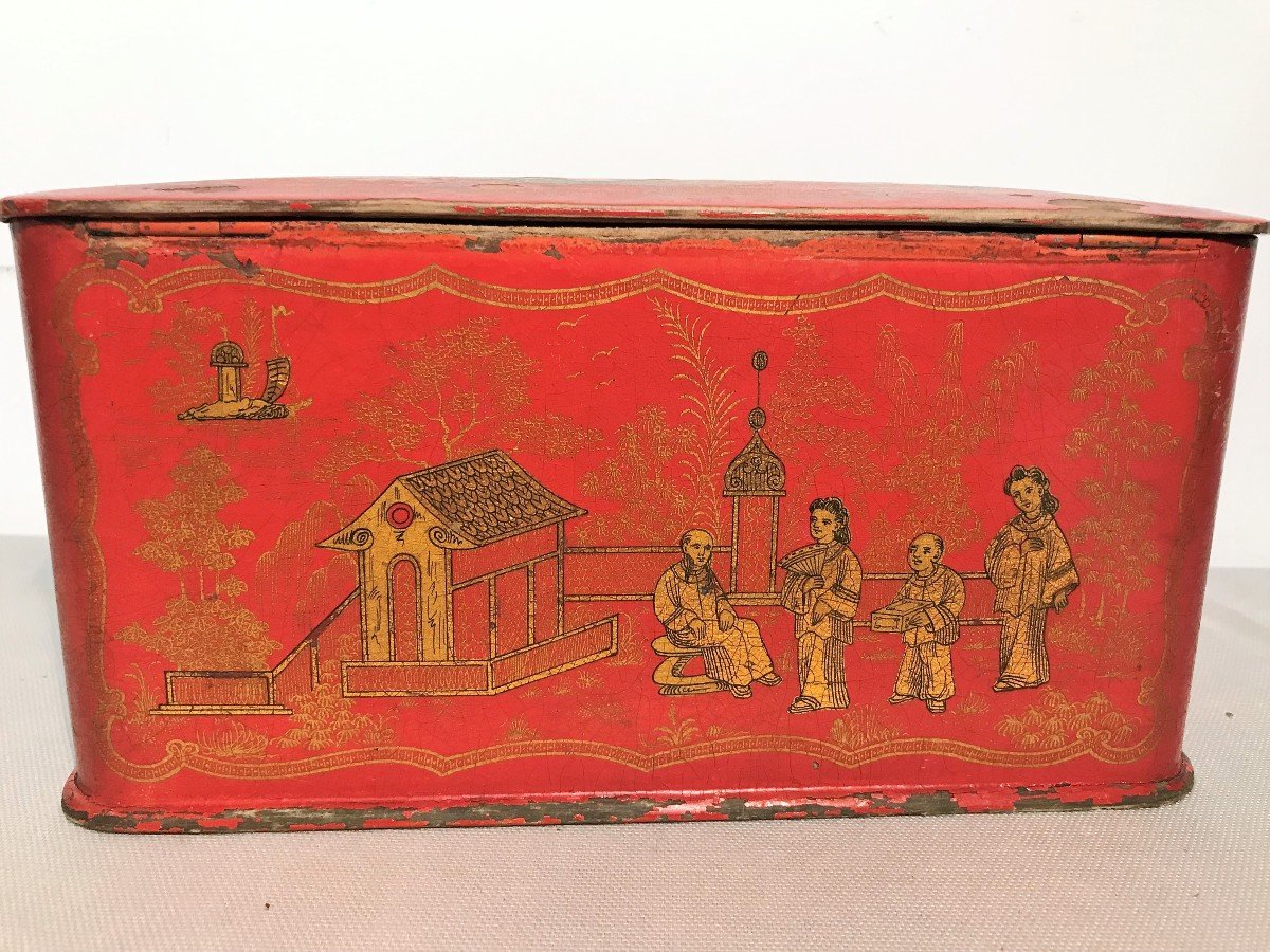 Boiled Cardboard Tea Box, Japanese Decor, Napoleon III Period-photo-1