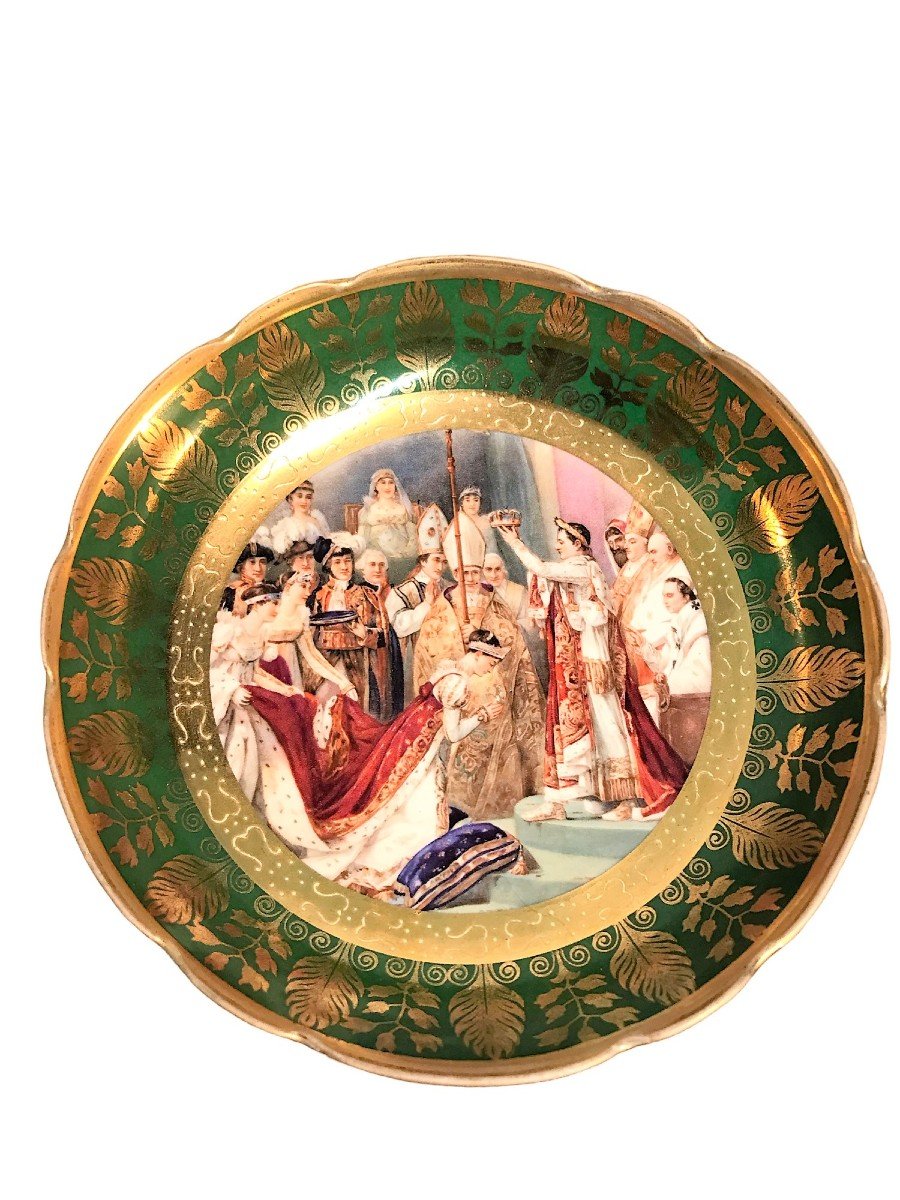 Coupe en porcelaine couronnement de Joséphine par Napoléon XXème siècle