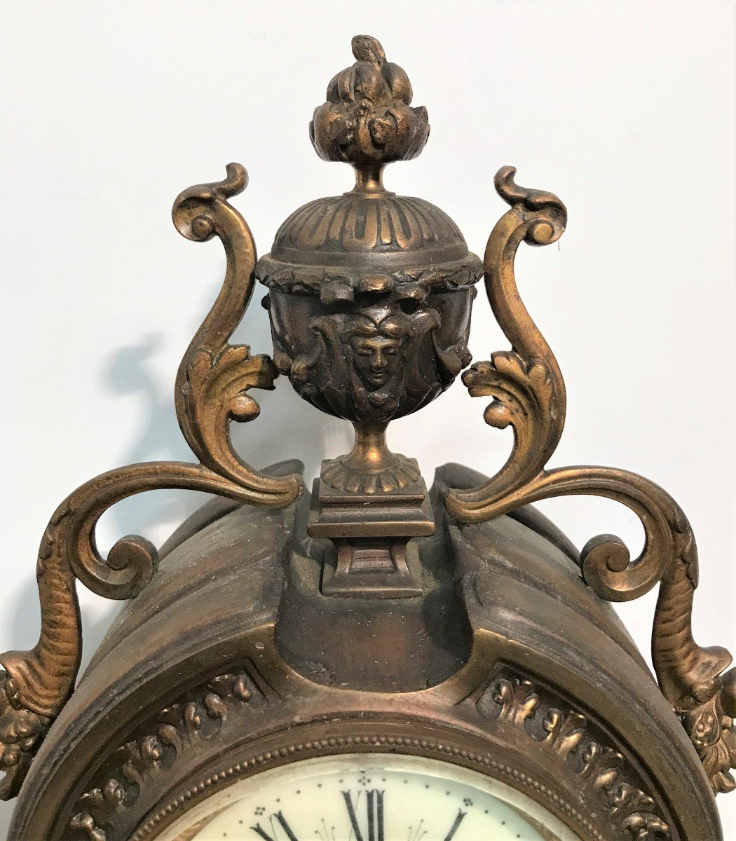 Pendulum Terminal In Bronze, Napoleon III Period-photo-1