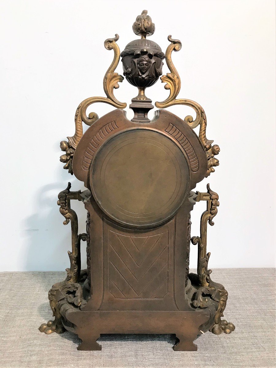 Pendule borne en bronze époque Napoléon III-photo-4
