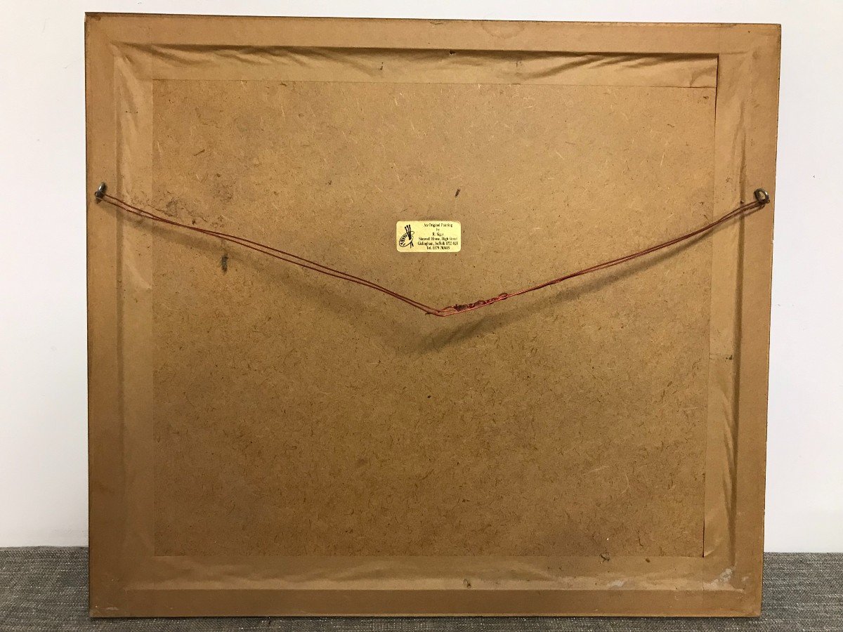 Tableau aquarelle représentant une chaumière époque XXème siècle-photo-2