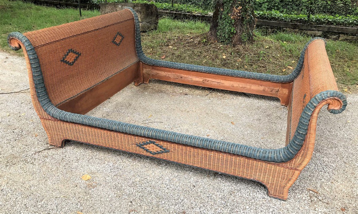 Large Rattan Bed 180 X 200 1930s-photo-3