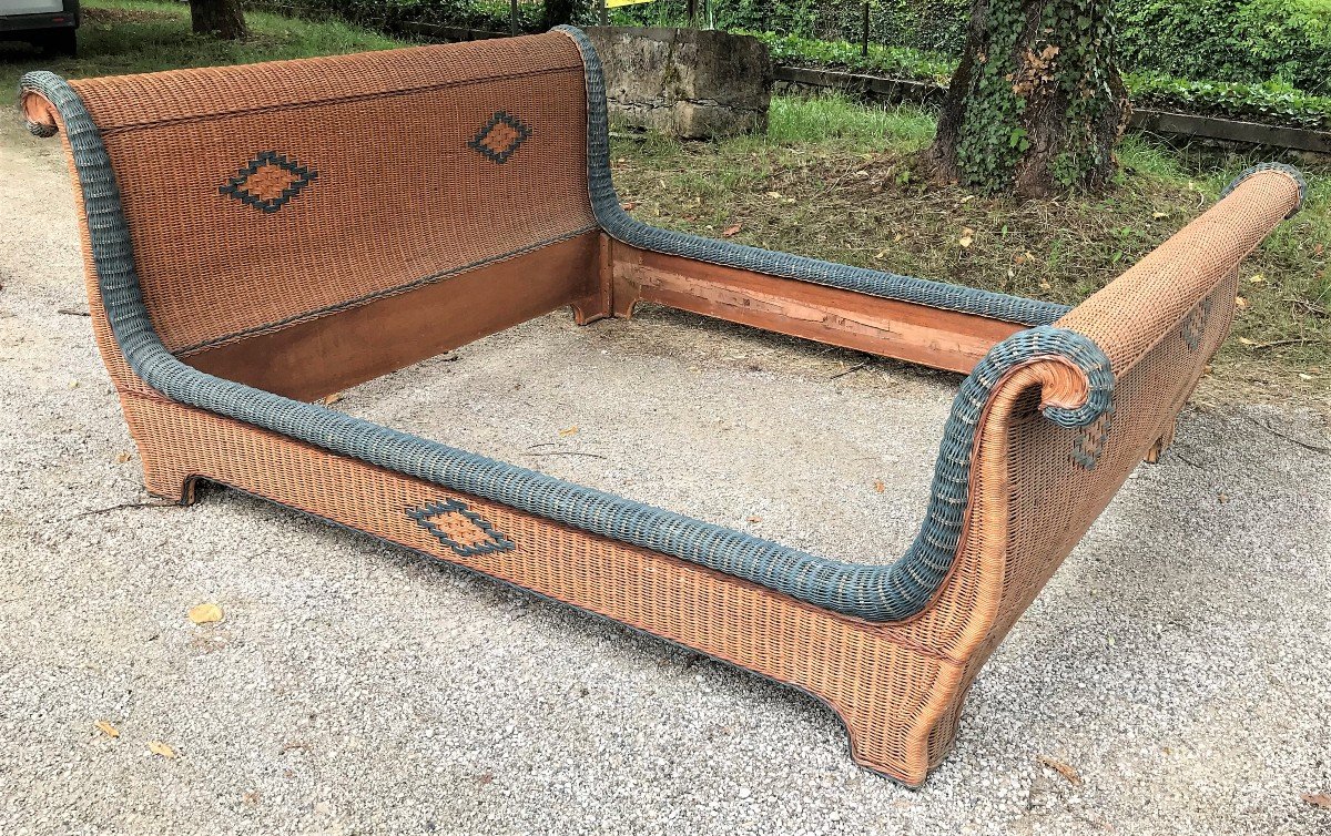 Large Rattan Bed 180 X 200 1930s-photo-4