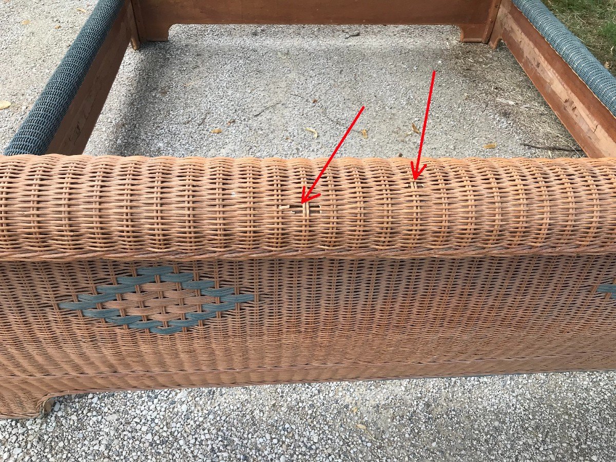 Large Rattan Bed 180 X 200 1930s-photo-6