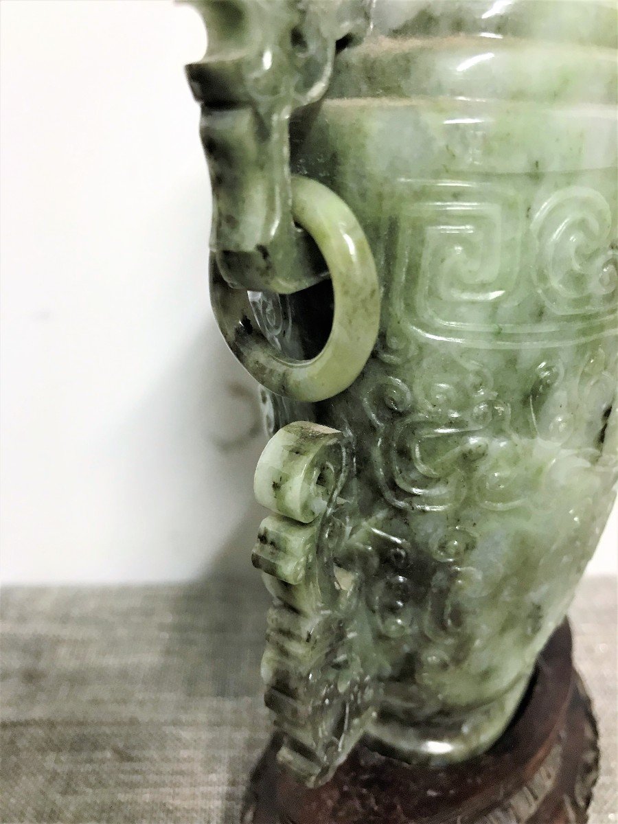 Covered Vase China In Fluorite Hard Stone? 20th Century Period-photo-4