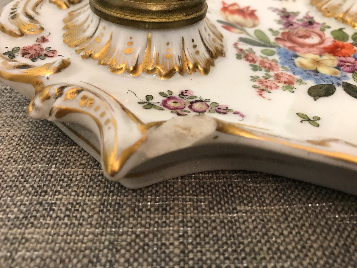 Double Inkwell In Meissen Porcelain, 19th Century-photo-3