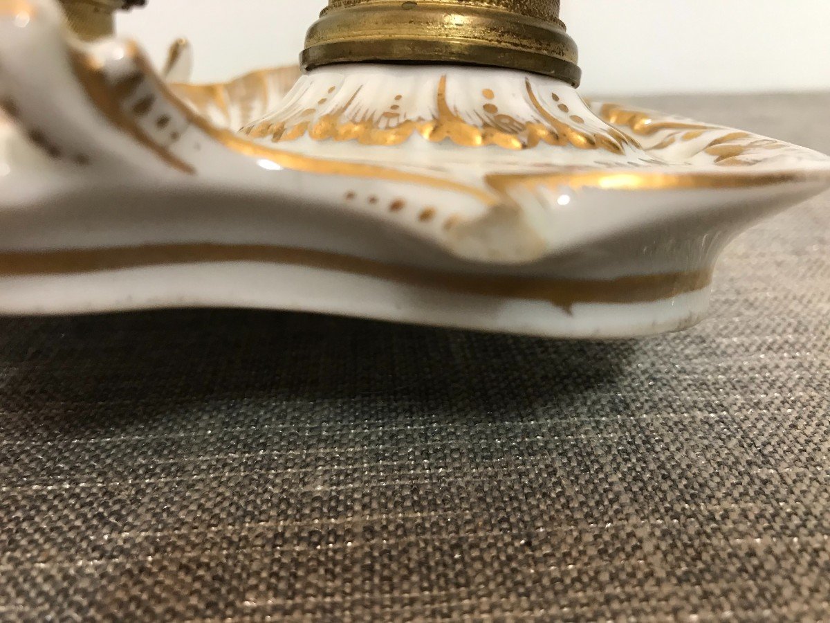 Double Inkwell In Meissen Porcelain, 19th Century-photo-4
