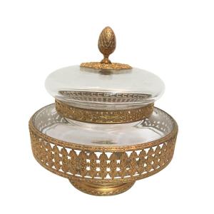 Twentieth Century Crystal And Gilded Brass Candy Box