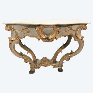 Console Louis XV en bois sculpté époque début XVIIIème siècle