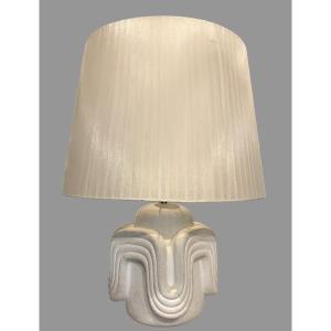 Pied de lampe en pierre sculptée 20ème