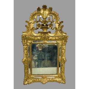 Antique Louis XIV-style Mirror In Gilded Wood