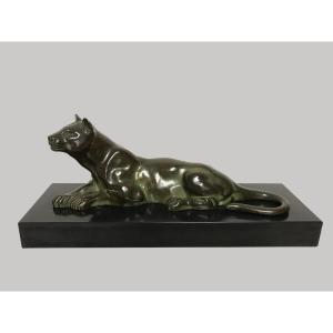 Art Deco Bronze Panther