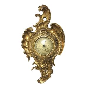 Baromètre bois doré style Louis XV