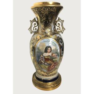 Grand vase en porcelaine de Valentine XIXᵉ siècle — vers 1850-1860