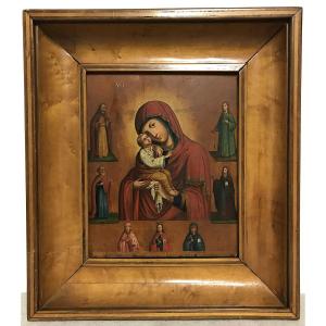 Icône Russe ou Ukrainien Mère de Dieu