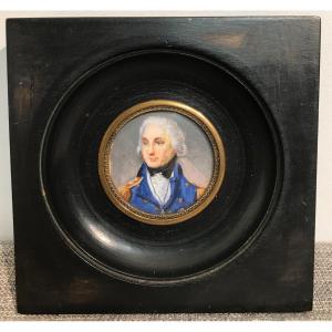 Miniature sur ivoire portrait militaire Horatio Nelson  époque Empire