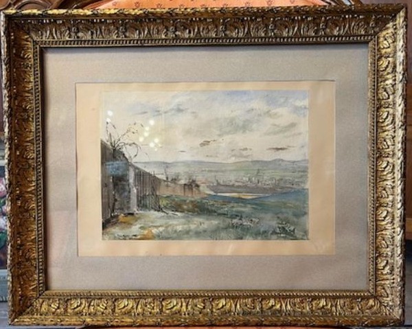 Aquarelle Buttes Montmartre,  Paul Méry 1882